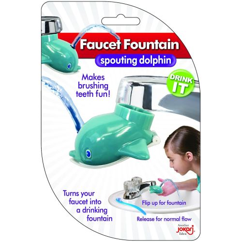  [아마존베스트]Faucet Drinking Fountain, Best Kids Water Dispenser, Makes Toothbrush Time Fun for All Ages, One Step Installation Takes Seconds, Saves Mess & Water - Dolphin (2 Pack)