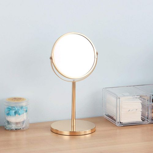  Jokeagliey Double-Sided Mirror, 2X Magnification, Vanity Mirror, Desktop Mirror, Bathroom Vanity Mirror, Birthday Gift for All Women,Metallic