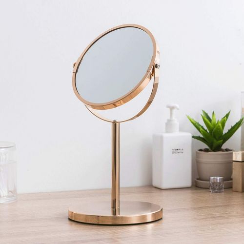  Jokeagliey Double-Sided Mirror, 2X Magnification, Vanity Mirror, Desktop Mirror, Bathroom Vanity Mirror, Birthday Gift for All Women,Metallic