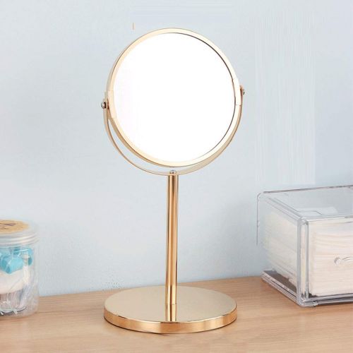  Jokeagliey Double-Sided Mirror, 2X Magnification, Vanity Mirror, Desktop Mirror, Bathroom Vanity Mirror, Birthday Gift for All Women,Metallic