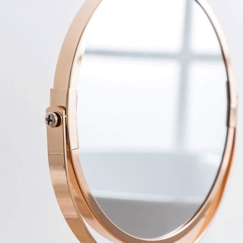  Jokeagliey Double-Sided Mirror, 2X Magnification, Vanity Mirror, Desktop Mirror, Bathroom Vanity Mirror, Birthday Gift for All Women,Metallic