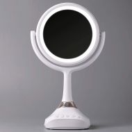 Jokeagliey Smart Makeup Mirror Led Makeup Mirror Music Bluetooth Mirror Desktop Dressing Mirror Birthday Gift Girl, White