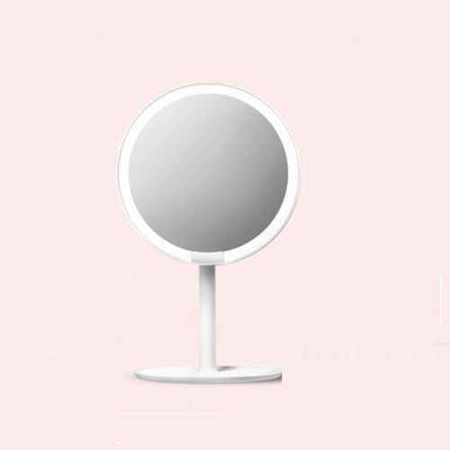  Jokeagliey Desktop Vanity Mirror, LED Adjustable Brightness, Portable Folding Tabletop Mirror, for Women,White