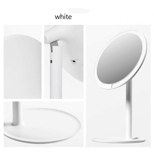  Jokeagliey Desktop Vanity Mirror, LED Adjustable Brightness, Portable Folding Tabletop Mirror, for Women,White