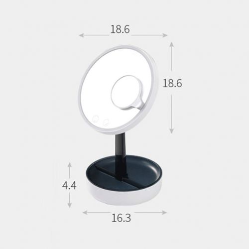  Jokeagliey Led with Light Fill Light. Magnifying Glass Portable Desktop Vanity Mirror Luminous Night Light Mirror,A