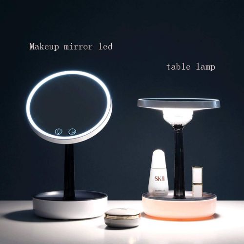  Jokeagliey Led with Light Fill Light. Magnifying Glass Portable Desktop Vanity Mirror Luminous Night Light Mirror,A