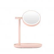 Jokeagliey LED with Light Mirror, Desktop Magnifying Mirror, Stable Storage Base, is The for Valentines Day,Pink