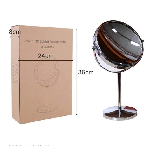  Jokeagliey Desktop Double-Sided Led Makeup Mirror Desktop Hd Fill Lens, 5X, 7X, 10X Female Beauty Magnifying Glass with Light,10x