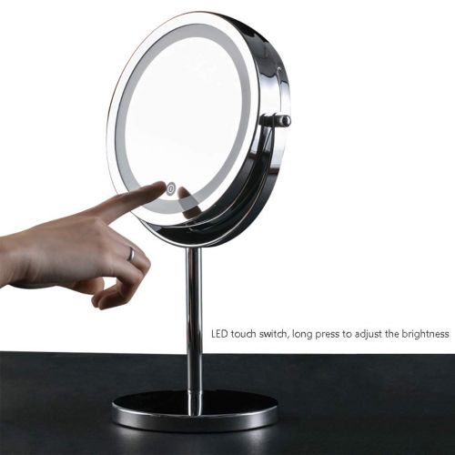  Jokeagliey Desktop Double-Sided Led Makeup Mirror Desktop Hd Fill Lens, 5X, 7X, 10X Female Beauty Magnifying Glass with Light,10x