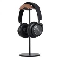 Aluminum Black Wood Headphone Stand Rack - Jokitech Walnut Headset Hanger Accessory compatible with logitech razer Shure Gaming DJ earphones for Desktop Organization Display