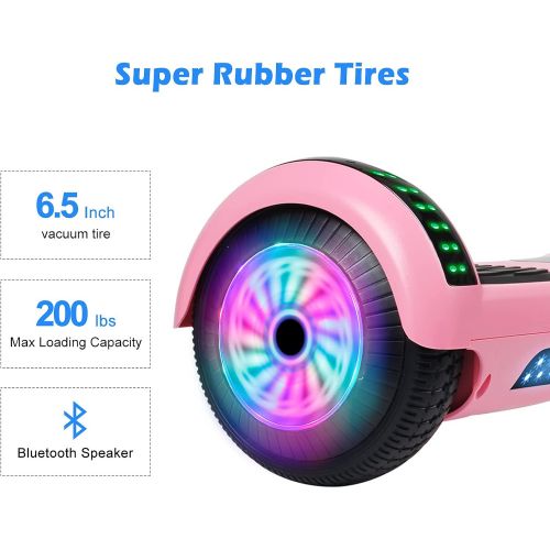  JOLEGE Hoverboard, 6.5 Two-Wheel Self Balancing Hoverboards - LED Light Wheel Scooter for Kids