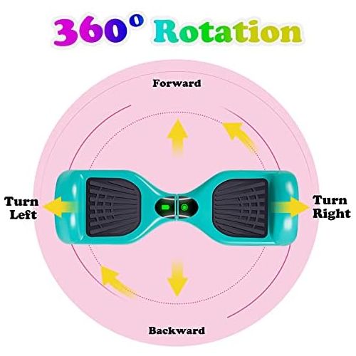  JOLEGE Hoverboard, 6.5 Two-Wheel Self Balancing Hoverboards - LED Light Wheel Scooter for Kids