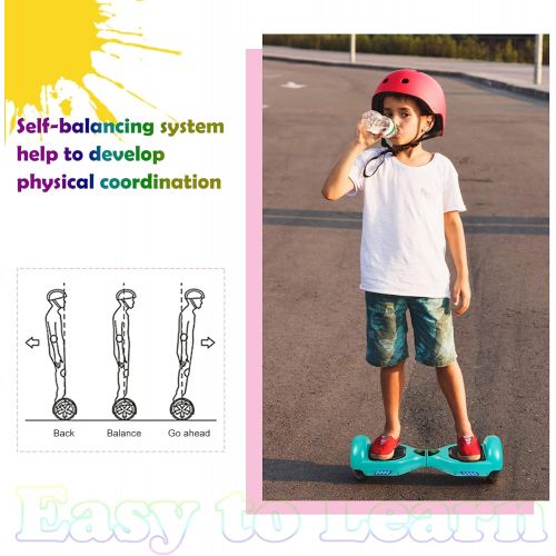  JOLEGE Hoverboard, 6.5 Two-Wheel Self Balancing Hoverboards - LED Light Wheel Scooter for Kids