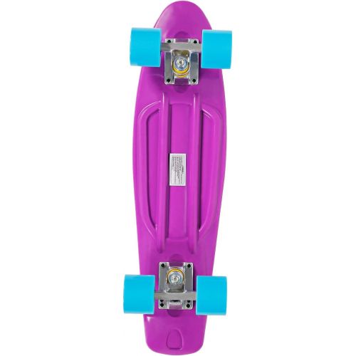  jolege Mini Cruiser, Complete Skateboard, 22 Inch Plastic Skateboard with Colorful Light Wheels for Kids Beginners