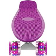 jolege Mini Cruiser, Complete Skateboard, 22 Inch Plastic Skateboard with Colorful Light Wheels for Kids Beginners