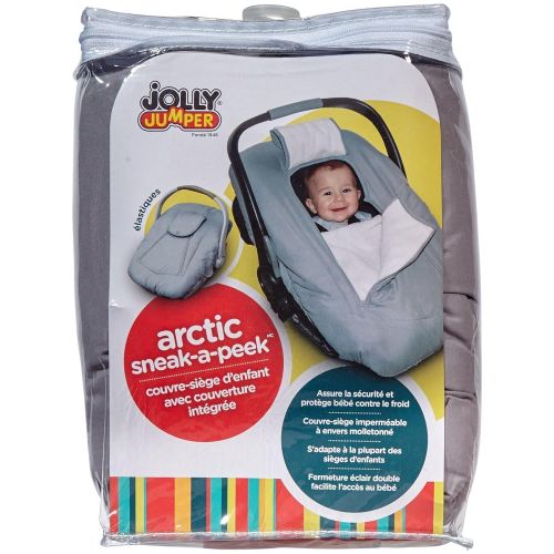 졸리점퍼 Jolly Jumper Arctic Sneak-A-Peek Car Seat Cover With Attached Blanket - Grey