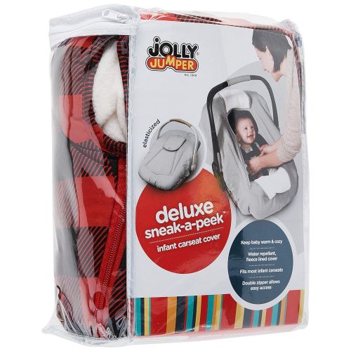 졸리점퍼 Jolly Jumper Car Seat Deluxe Cover Sneak-A-Peek - Red/Black Check