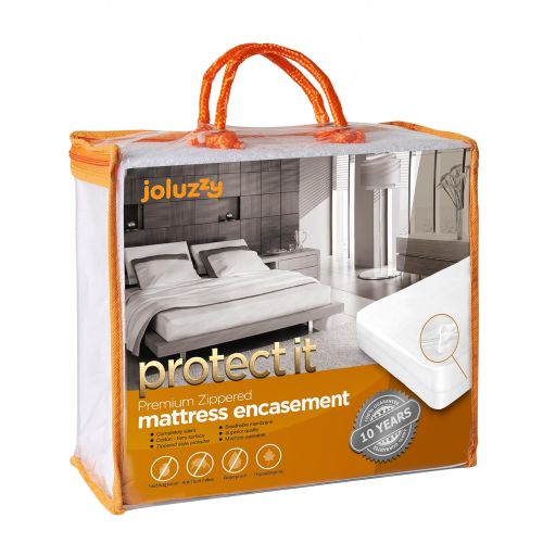  Joluzzy joluzzy Zippered Mattress Protector - 100% Bed Bug Proof/Waterproof Six-Sided Mattress Encasement - Cotton Terry, Breathable, Noiseless, Hypoallergenic, Vinyl-Free, Twin Size