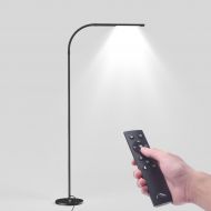 Joly Joy LED Modern Floor Lamps, Flexible Gooseneck Standing Reading Light W/Stable Base, 4 Color & 5 Brightness Dimmer, Touch & Remote Control, for Living Room, Chair, Couch, Offi