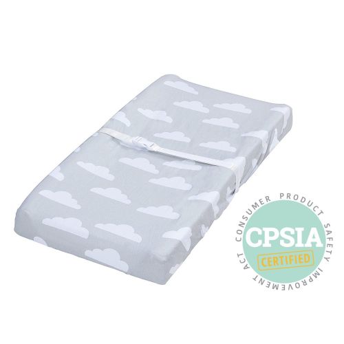  [아마존베스트]Jomolly Changing Pad Cover, 2 Pack Unisex Clouds & Chevron, Fitted Soft Cotton Sheet