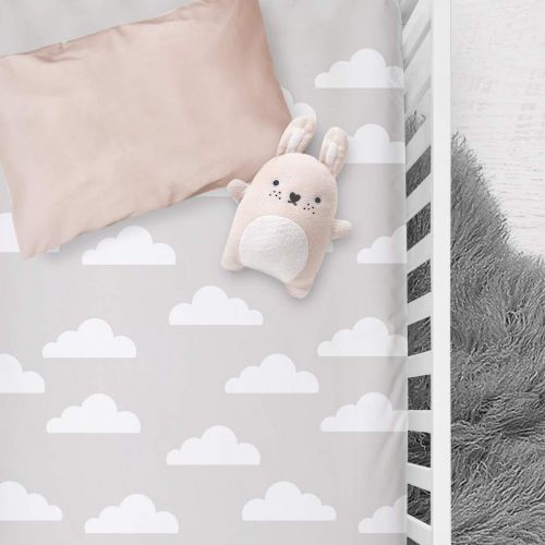  [아마존베스트]Jomolly Bassinet Sheets, 2 Pack Cloud & Chevron Fitted Soft Jersey Cotton Cradle Bedding