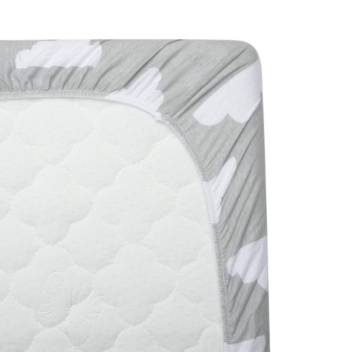  [아마존베스트]Jomolly Bassinet Sheets, 2 Pack Cloud & Chevron Fitted Soft Jersey Cotton Cradle Bedding