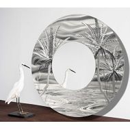 Jon Allen Metal Art Large Round Beach Inspired Contemporary Metal Wall Mirror - Modern Home Decor Art - IndoorOutdoor Artwork by Jon Allen - Mirror 106