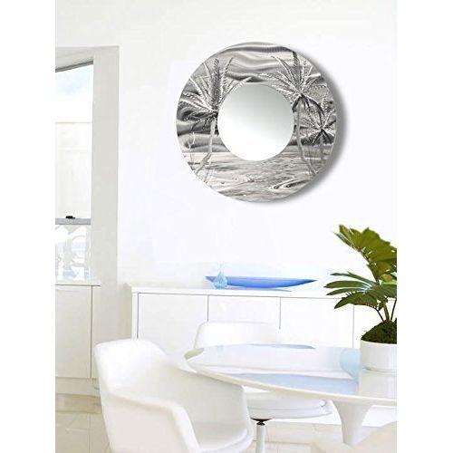  Jon Allen Metal Art Large Round Beach Inspired Contemporary Metal Wall Mirror - Modern Home Decor Art - IndoorOutdoor Artwork by Jon Allen - Mirror 106