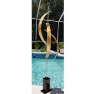 JonAllenMetalArt NEW! Large Gold Abstract Metal Sculpture, Modern Metal Outdoor Poolside Art, Contemporary Outdoor - Gold Centinal Art by Jon Allen