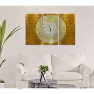 JonAllenMetalArt Large Golden Copper Modern Metal Wall Clock - Handcrafted Abstract Timepiece - Functional Art - Autumn Moon by Jon Allen