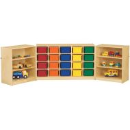 Jonti-Craft Kids Children Storage Organizer 20 Cubbie-Tray Triple Fold-n-Lock - with Colored Trays