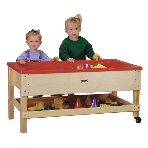  Jonti-Craft Jonti- Craft Wooden Toddler Classroom Game Play Multi-function Sensory Activity Table With Shelf Rectangle