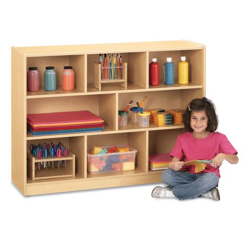  Jonti-Craft MapleWave Single Storage Unit w 3 Sectioned Shelves