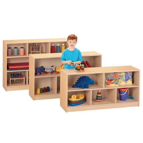  Jonti-Craft MapleWave Single Storage Unit w 3 Sectioned Shelves