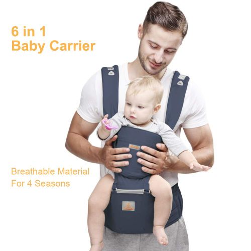  JooBebe Baby Carrier 6 in 1 Usage Front Back Infant Carrier, Soft Shoulder Strap Hip Seat Pad, 360...