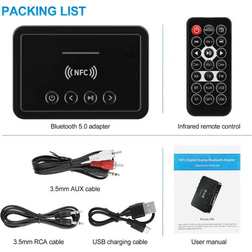  Bluetooth 5.0 Transmitter Receiver Adapter JoohcUngir Audio3 in 1 Bluetooth Audio Adapter 3.5mm AUX RCA Optical USB Wireless HiFi Stereo Music