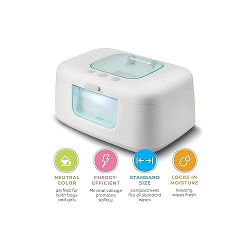  TinyBums Baby Wipe Warmer & Dispenser with LED Changing Light & On/Off Switch - Jool Baby