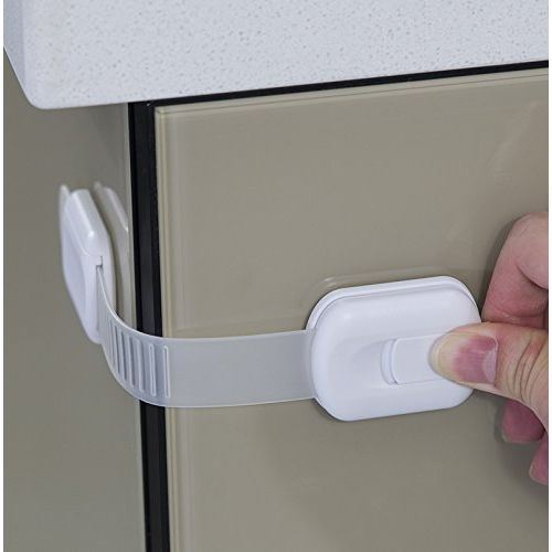  [아마존 핫딜] [아마존핫딜]Jool Baby Products Child Safety Strap Locks (4 Pack) for Fridge, Cabinets, Drawers, Dishwasher, Toilet, 3M Adhesive No Drilling - Jool Baby