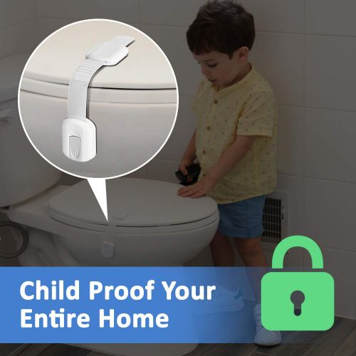  [아마존 핫딜] [아마존핫딜]Jool Baby Products Child Safety Strap Locks (4 Pack) for Fridge, Cabinets, Drawers, Dishwasher, Toilet, 3M Adhesive No Drilling - Jool Baby
