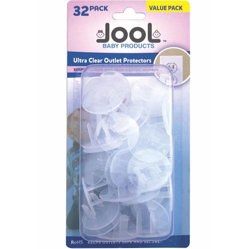  [아마존베스트]Outlet Plug Covers (32 Pack) Clear Child Proof Electrical Protector Safety Caps by Jool Baby Products