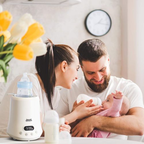  Jool Baby Products Baby Bottle Warmer - Quick Heating & Keep Warm Mode, Digital Display, Time Chart on Warmer, Heats Milk, Breast Milk, Formula, Juice, Fits Most Standard Bottles- Jool Baby