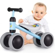 Joolihome Baby Balance Bikes 10-24 Months Children Walker, Push Bike Baby Riding Toys Bike for Boys Girls, No Pedal 4 Wheels Infant Toddler Bicycle, Best Gift for Birthday Christma