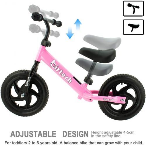  Joolihome Balance Bike for 2,3,4 Years Old,Stride Walking Bike No Pedal Bicycle with Adjustable Handlebar and Seat,red/Pink/Black/Blue