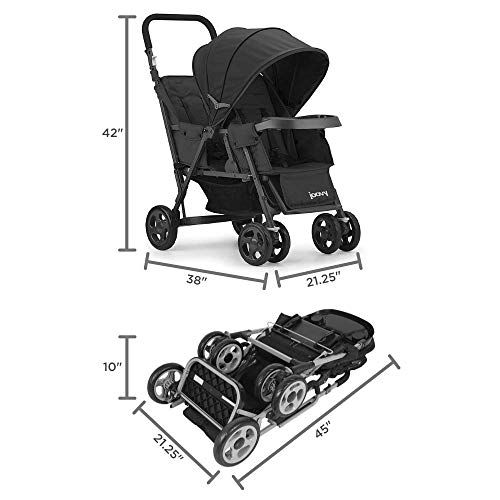  [아마존베스트]Joovy JOOVY Caboose Too Graphite Stand-On Tandem Stroller, Black