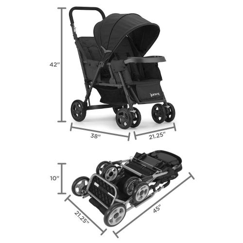  [아마존베스트]Joovy JOOVY Caboose Too Graphite Stand-On Tandem Stroller, Black