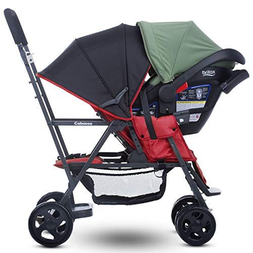  [아마존베스트]Joovy Caboose Graphite Stand On Tandem Stroller, Red