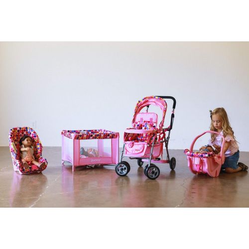  Joovy Doll Toy Car Seat - Pink Dot