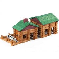 Joqutoys Building House Toy for Toddlers, 170 PCS Wooden Cabin Log Set Preschool Education Toy, Wooden Construction Toy Gift Set for 3 4 5 6 Years Old