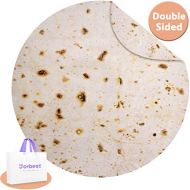 [아마존 핫딜]  [아마존핫딜]Jorbest Burritos Tortilla Blanket for Adult and Kids, Comfort Wearable Blanket, Novelty Round Food Blanket for Everyone - Diameter 60 inches, Yellow Blanket-a