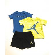 Jordan Infant Boys 3-Piece Bodysuit, Tee Shirt, and Shorts Set BlackRoyal Size 0-3 Months